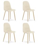 Krzesło PADVA - aksamit beż jasny / nogi dąb x 4