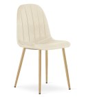 Krzesło PADVA - aksamit beż jasny / nogi dąb x 4