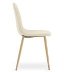Krzesło PADVA - aksamit beż jasny / nogi dąb x 4