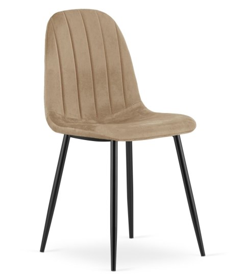 Krzesło PADVA - aksamit brąz / nogi czarne x 1
