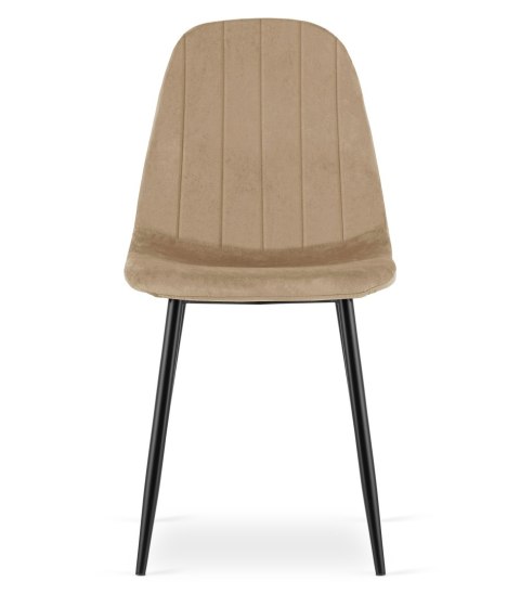 Krzesło PADVA - aksamit brąz / nogi czarne x 1