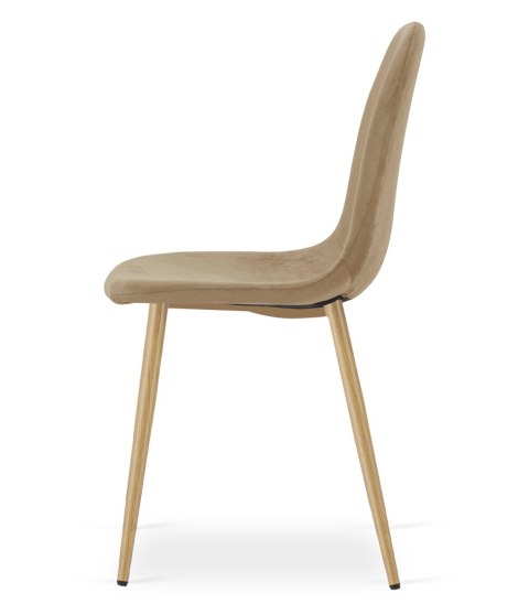 Krzesło PADVA - aksamit brąz / nogi dąb x 1