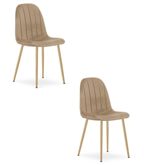 Krzesło PADVA - aksamit brąz / nogi dąb x 2