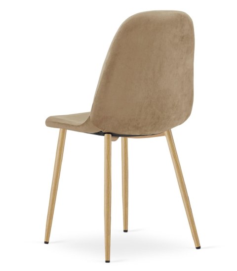 Krzesło PADVA - aksamit brąz / nogi dąb x 2