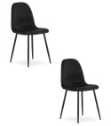 Krzesło PADVA - aksamit czarny / nogi czarne x 2