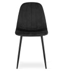 Krzesło PADVA - aksamit czarny / nogi czarne x 2
