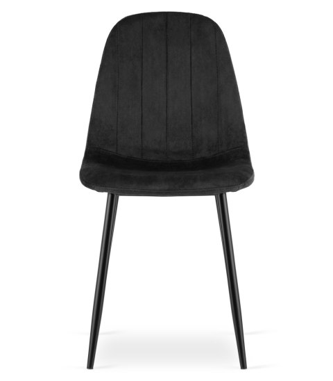 Krzesło PADVA - aksamit czarny / nogi czarne x 3