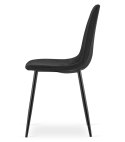 Krzesło PADVA - aksamit czarny / nogi czarne x 4