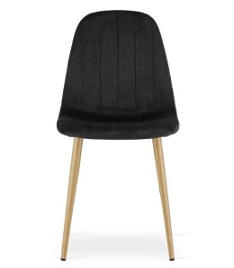 Krzesło PADVA - aksamit czarny / nogi dąb x 1