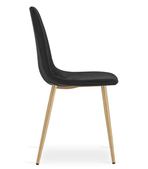 Krzesło PADVA - aksamit czarny / nogi dąb x 1