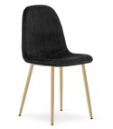 Krzesło PADVA - aksamit czarny / nogi dąb x 2