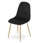 Krzesło PADVA - aksamit czarny / nogi dąb x 3