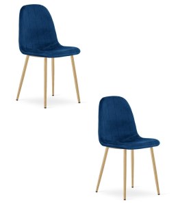 Krzesło PADVA - aksamit granat / nogi dąb x 2