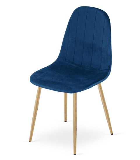 Krzesło PADVA - aksamit granat / nogi dąb x 3