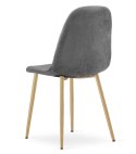 Krzesło PADVA - aksamit szary ciemny / nogi dąb x 1