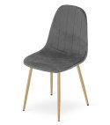 Krzesło PADVA - aksamit szary ciemny / nogi dąb x 3