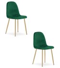 Krzesło PADVA - aksamit zieleń / nogi dąb x 2