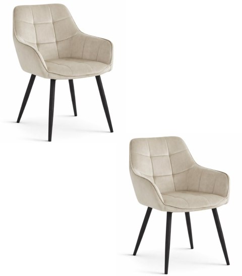Krzesło VARSI - aksamit beż / nogi czarne x 2