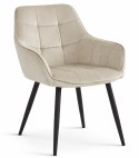 Krzesło VARSI - aksamit beż / nogi czarne x 2