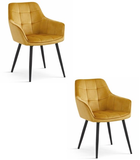 Krzesło VARSI - aksamit curry / nogi czarne x 2