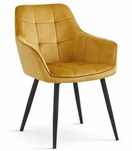 Krzesło VARSI - aksamit curry / nogi czarne x 2
