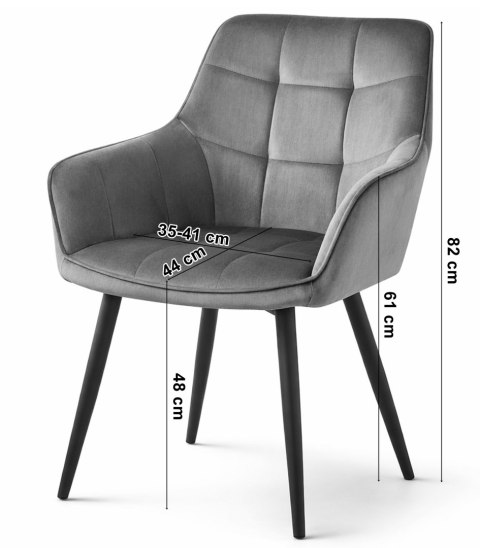 Krzesło VARSI - aksamit curry / nogi czarne x 2