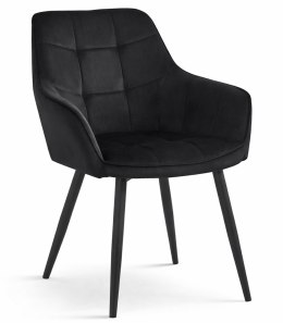 Krzesło VARSI - aksamit czarny / nogi czarne x 1
