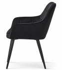Krzesło VARSI - aksamit czarny / nogi czarne x 1