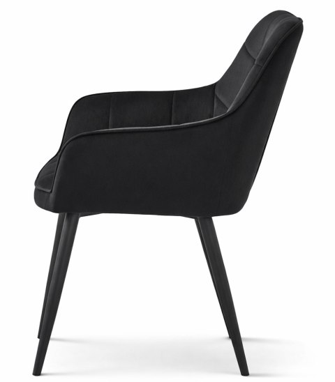Krzesło VARSI - aksamit czarny / nogi czarne x 1
