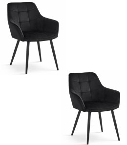 Krzesło VARSI - aksamit czarny / nogi czarne x 2