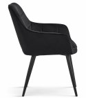 Krzesło VARSI - aksamit czarny / nogi czarne x 2