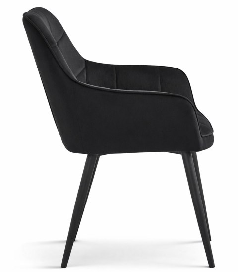 Krzesło VARSI - aksamit czarny / nogi czarne x 2
