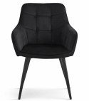 Krzesło VARSI - aksamit czarny / nogi czarne x 2