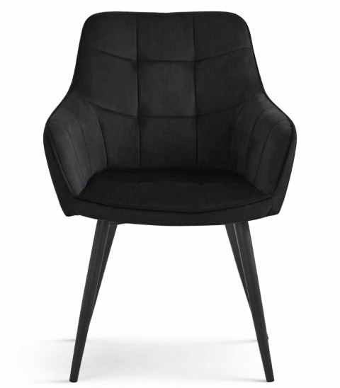 Krzesło VARSI - aksamit czarny / nogi czarne x 2