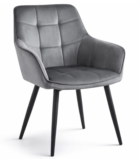 Krzesło VARSI - aksamit szary ciemny / nogi czarne x 1