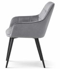 Krzesło VARSI - aksamit szary ciemny / nogi czarne x 1