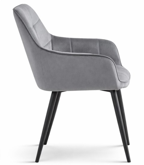 Krzesło VARSI - aksamit szary ciemny / nogi czarne x 1