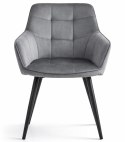 Krzesło VARSI - aksamit szary ciemny / nogi czarne x 1