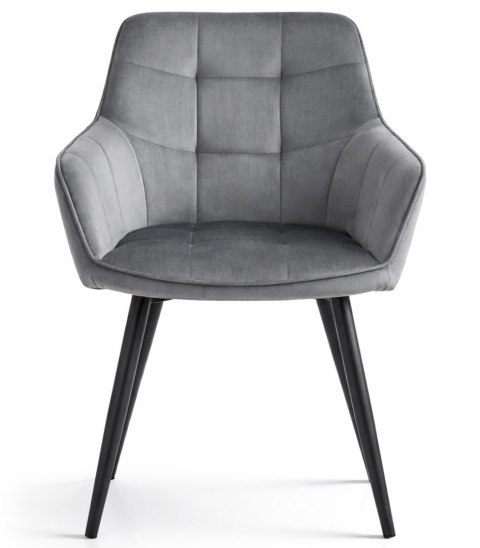 Krzesło VARSI - aksamit szary ciemny / nogi czarne x 1