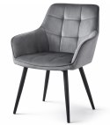 Krzesło VARSI - aksamit szary ciemny / nogi czarne x 1