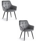 Krzesło VARSI - aksamit szary ciemny / nogi czarne x 2