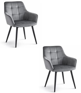 Krzesło VARSI - aksamit szary ciemny / nogi czarne x 2