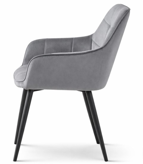 Krzesło VARSI - aksamit szary ciemny / nogi czarne x 2