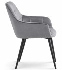 Krzesło VARSI - aksamit szary ciemny / nogi czarne x 2