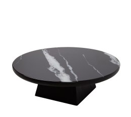 STOLIK KAWOWY ŁAWA GEOMETRA, OKRĄGŁY, CZARNY, 100 CM, DO SALONU, LOFT