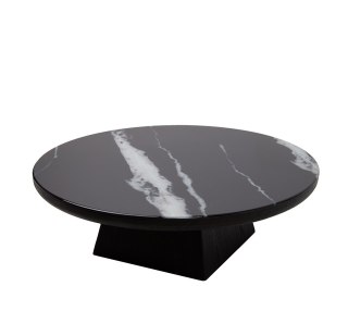 STOLIK KAWOWY ŁAWA GEOMETRA, OKRĄGŁY, CZARNY, 100 CM, DO SALONU, LOFT