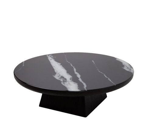 STOLIK KAWOWY ŁAWA GEOMETRA, OKRĄGŁY, CZARNY, 100 CM, DO SALONU, LOFT