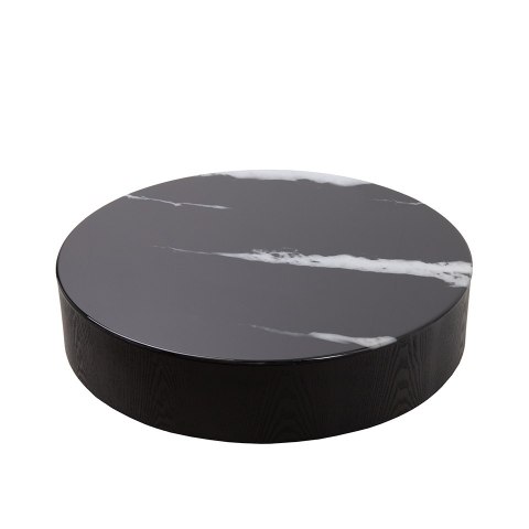 STOLIK KAWOWY OKRĄGŁY NUVOLA MAMAISON, ŁAWA CZARNY, DO SALONU, LOFT, 100 CM