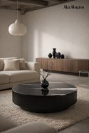 STOLIK KAWOWY OKRĄGŁY NUVOLA MAMAISON, ŁAWA CZARNY, DO SALONU, LOFT, 100 CM