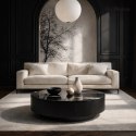 STOLIK KAWOWY OKRĄGŁY NUVOLA MAMAISON, ŁAWA CZARNY, DO SALONU, LOFT, 100 CM